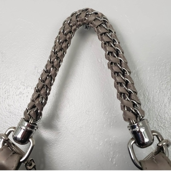 Via Repubblica Italy Genuine Leather Taupe Greige
Handbag Silver Gold Studs Bag - Picture 14 of 14